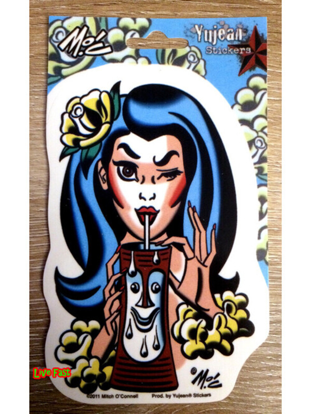 TIKI GIRL DECAL STICKER TIKI TIME big island surfer sexy girl tattoo flash art